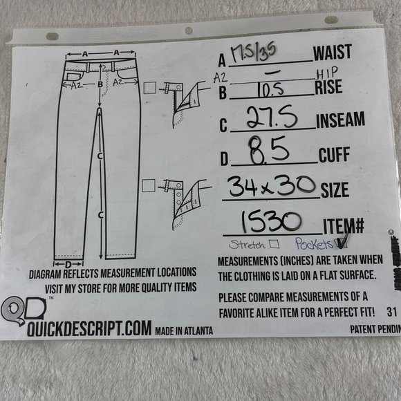 Perry Ellis Portfolio Travel Luxe Dress Pants Mens 34X30 (35x27.5)‎ Gray No Iron - Picture 3 of 11